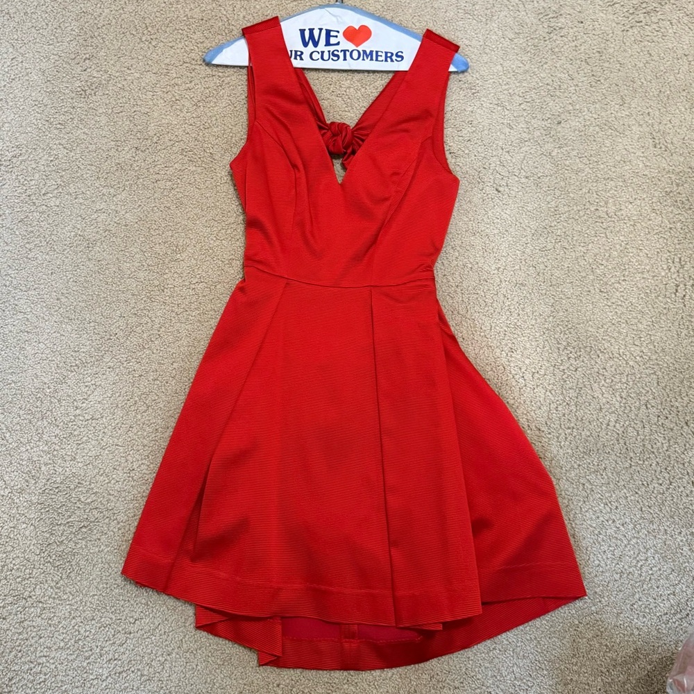 Zac Posen Tie-Back Sheath Red Dress